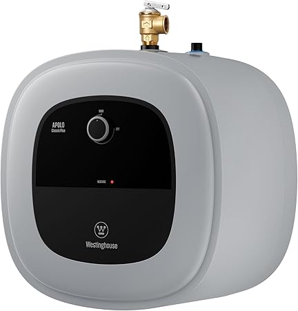 Westinghouse 8 Gal Electric Mini-Tank Water Heater for 3-4 Users - 1440W Rapid Heat, Under Sink, Wall/Floor Mount (UL Listed) -Gray